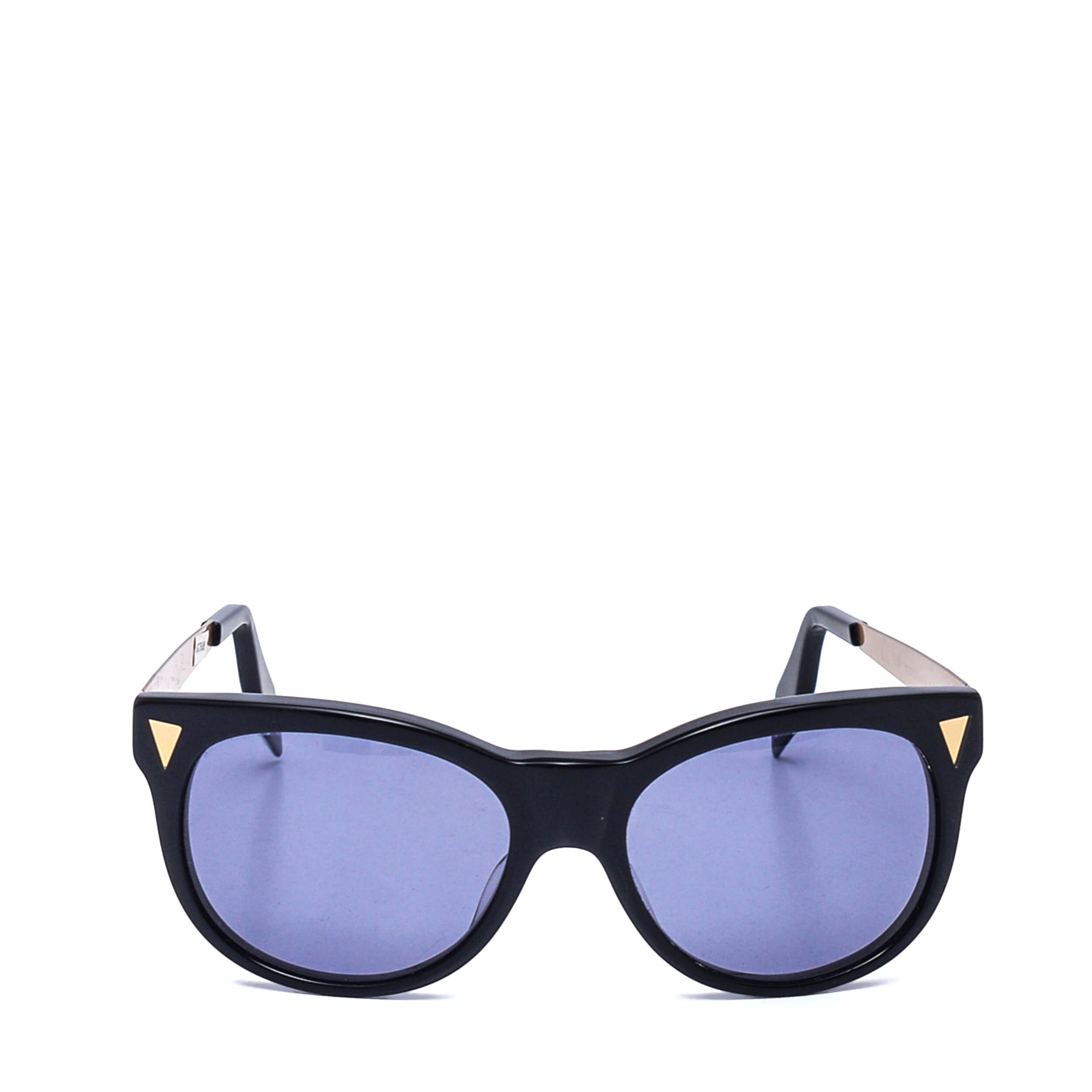 Victoria Beckham - Black Acetate in Gold Wayfarer Sunglasses / 0069